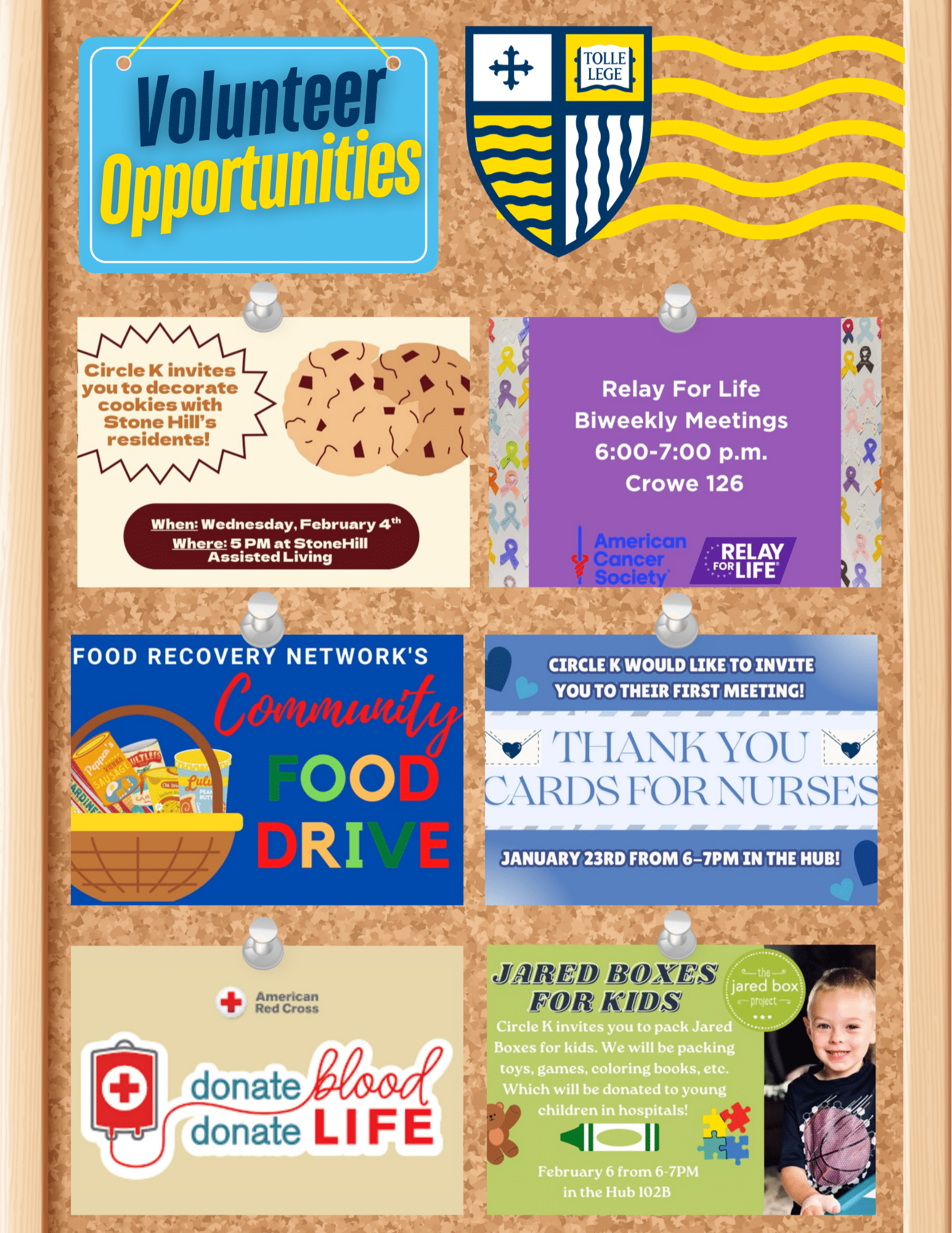 2026 Cork Board design for events flyer - microsite week 7 - 9